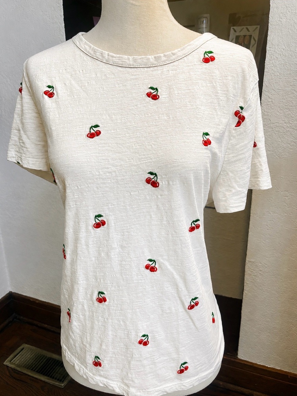 Lucky Brand Cherry Embroidered Women's Tee